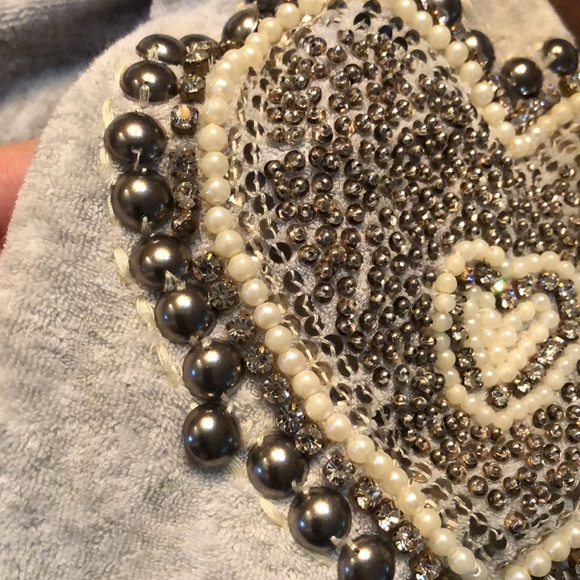 🩶Twisted Heart terry cloth heart embellished back classic zip up hoodie - Picture 13 of 13